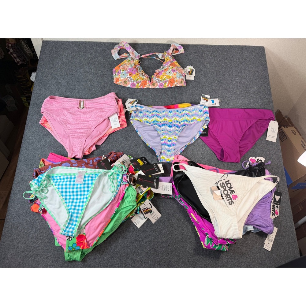 Time and Tru No Boundaries Love & Sports Swimwear Lot of 31 Women Small-2XL NWT